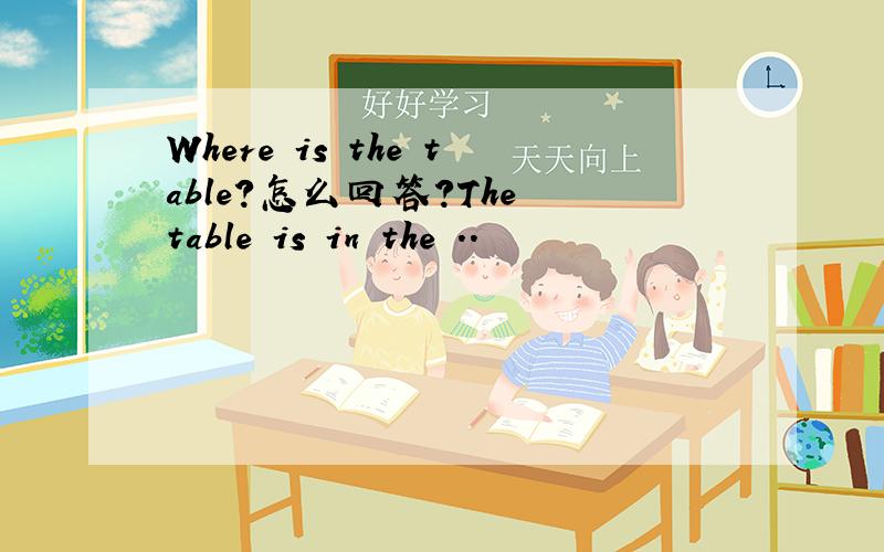 Where is the table?怎么回答?The table is in the ..