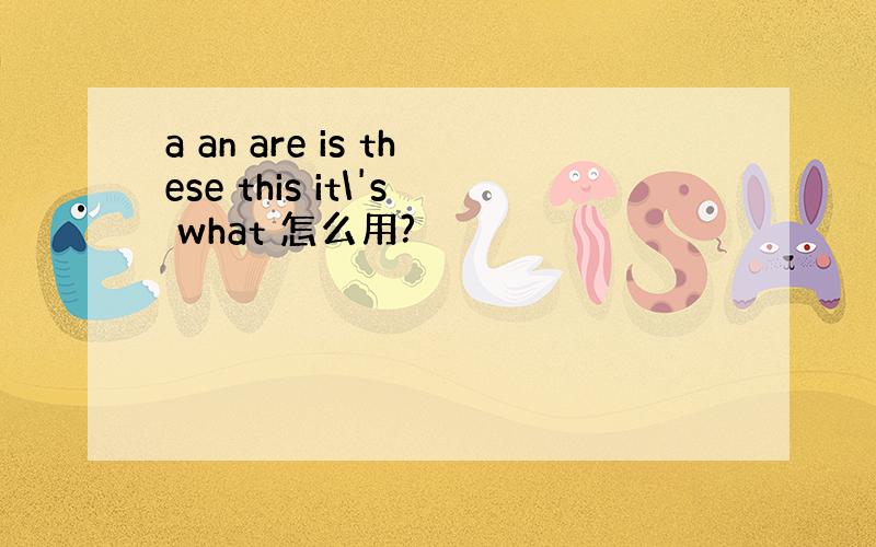 a an are is these this it\'s what 怎么用?