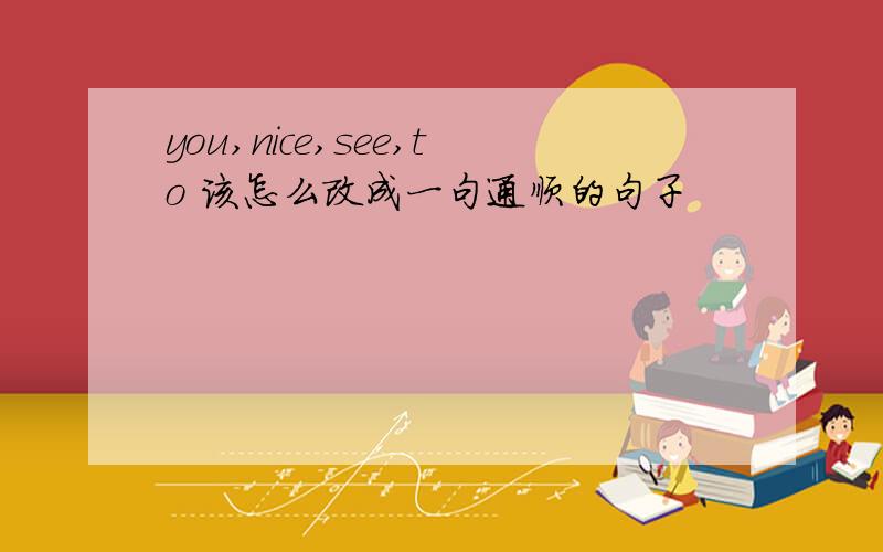 you,nice,see,to 该怎么改成一句通顺的句子