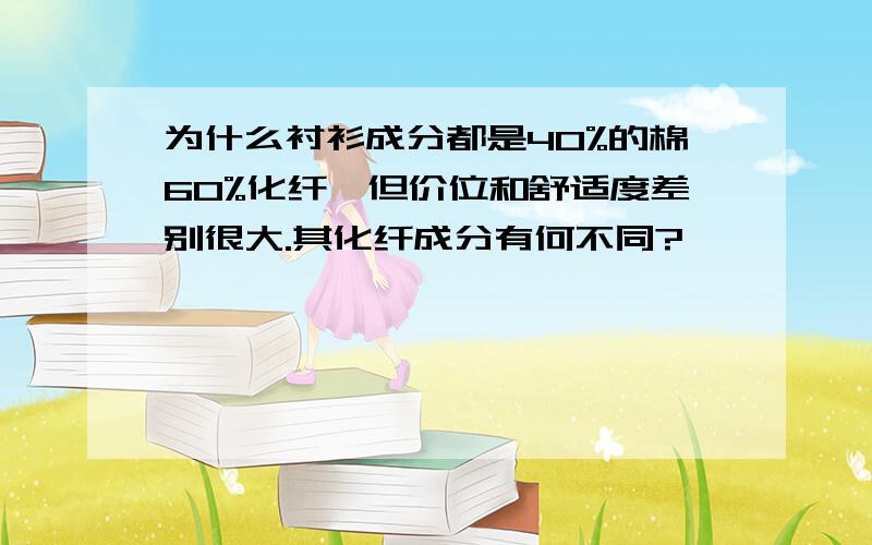 为什么衬衫成分都是40%的棉60%化纤,但价位和舒适度差别很大.其化纤成分有何不同?