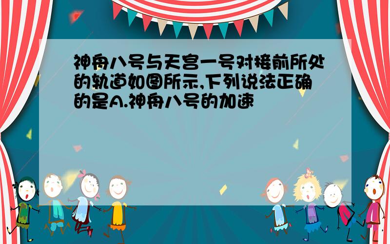 神舟八号与天宫一号对接前所处的轨道如图所示,下列说法正确的是A.神舟八号的加速