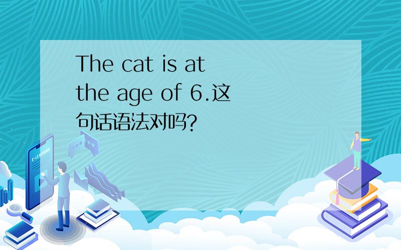 The cat is at the age of 6.这句话语法对吗?