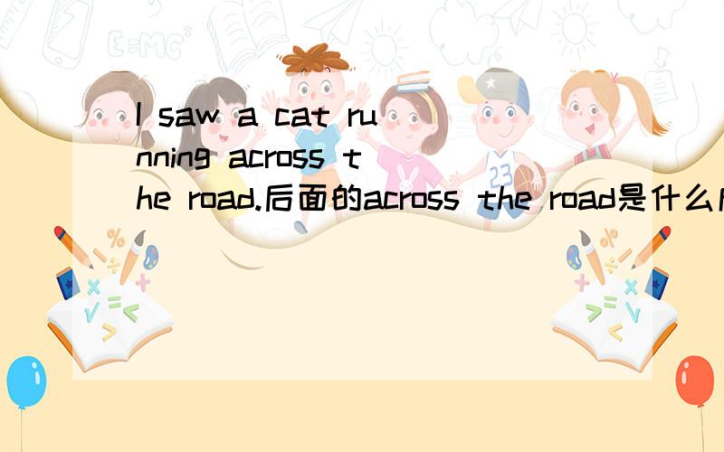 I saw a cat running across the road.后面的across the road是什么成分?