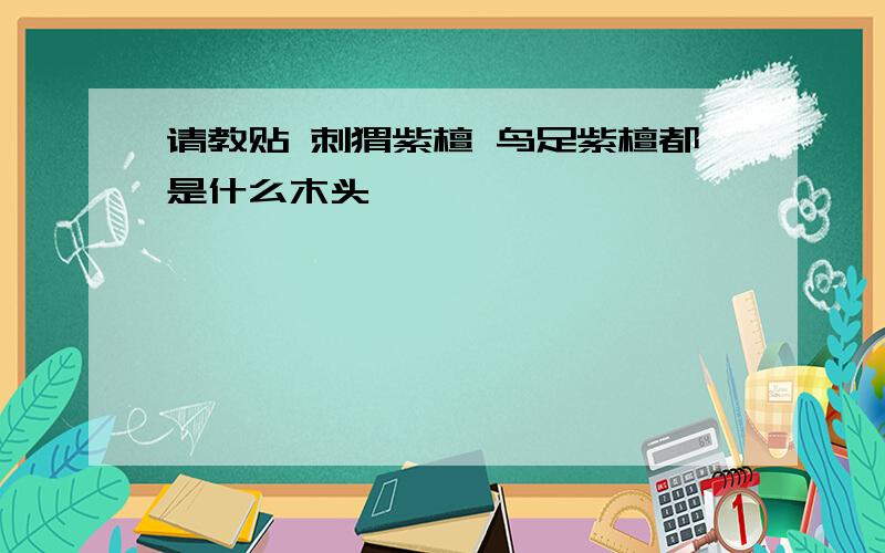 请教贴 刺猬紫檀 鸟足紫檀都是什么木头