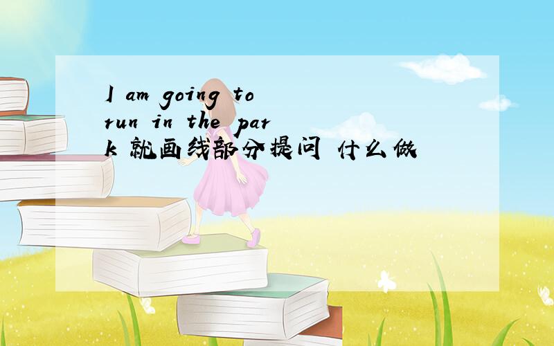 I am going to run in the park 就画线部分提问 什么做