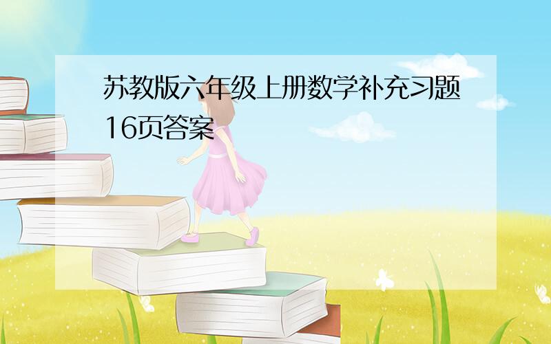 苏教版六年级上册数学补充习题16页答案