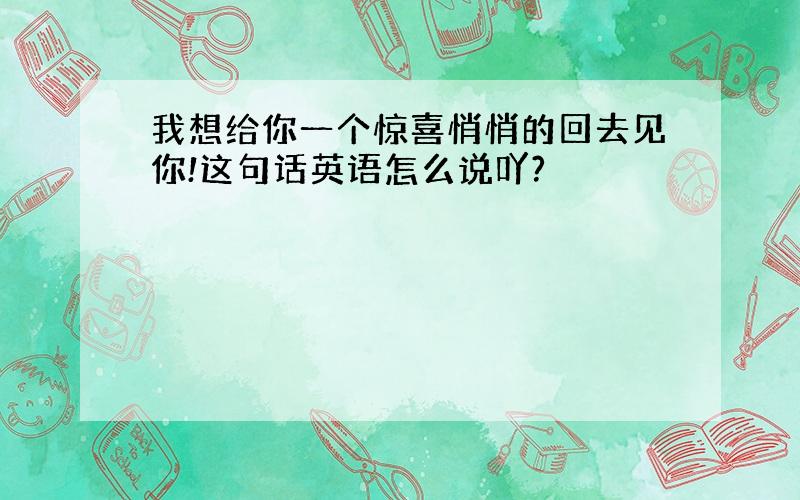 我想给你一个惊喜悄悄的回去见你!这句话英语怎么说吖?