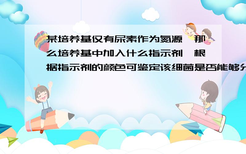 某培养基仅有尿素作为氮源,那么培养基中加入什么指示剂,根据指示剂的颜色可鉴定该细菌是否能够分解尿素