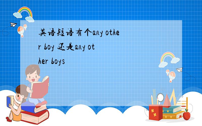 英语短语有个any other boy 还是any other boys