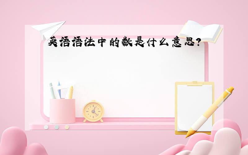 英语语法中的数是什么意思?