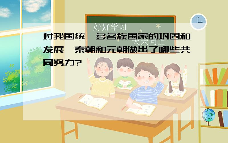 对我国统一多名族国家的巩固和发展,秦朝和元朝做出了哪些共同努力?