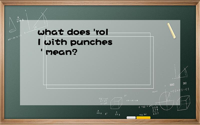 what does 'roll with punches ' mean?