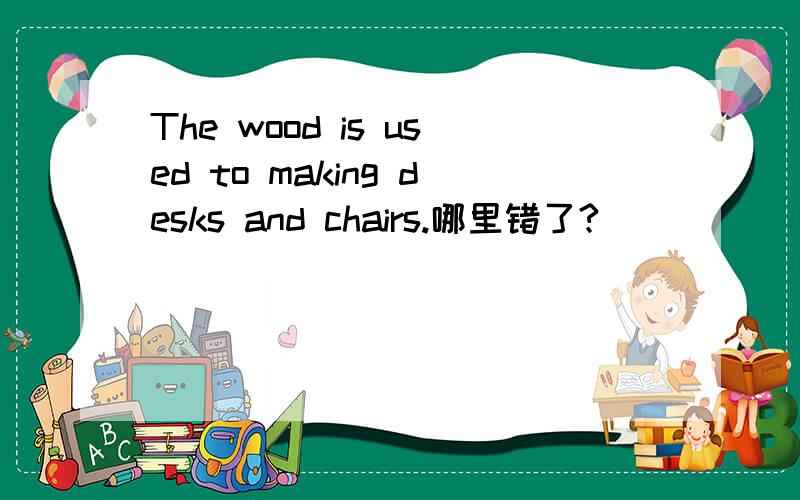 The wood is used to making desks and chairs.哪里错了?