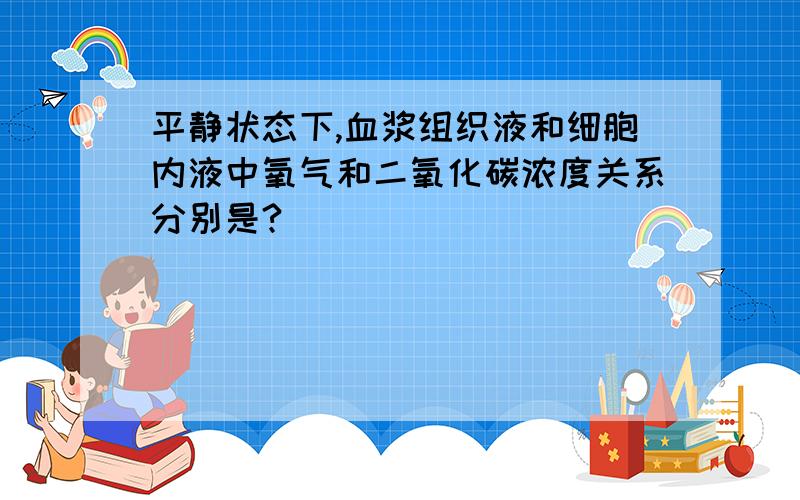 平静状态下,血浆组织液和细胞内液中氧气和二氧化碳浓度关系分别是?