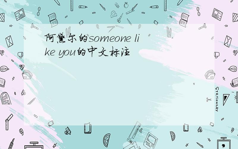 阿黛尔的someone like you的中文标注