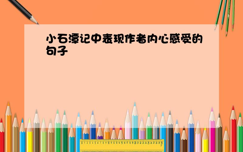 小石潭记中表现作者内心感受的句子