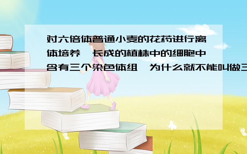 对六倍体普通小麦的花药进行离体培养,长成的植株中的细胞中含有三个染色体组,为什么就不能叫做三倍体?