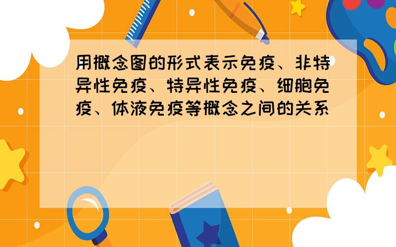 用概念图的形式表示免疫、非特异性免疫、特异性免疫、细胞免疫、体液免疫等概念之间的关系．