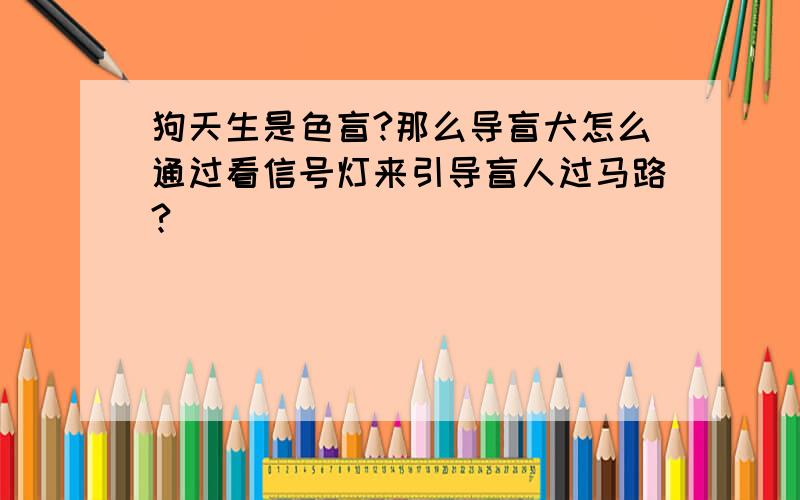 狗天生是色盲?那么导盲犬怎么通过看信号灯来引导盲人过马路?