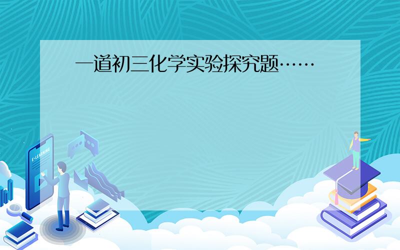 一道初三化学实验探究题……