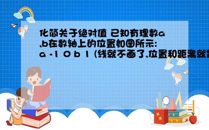 化简关于绝对值 已知有理数a,b在数轴上的位置如图所示:a -1 0 b 1 (线就不画了,位置和距离就是这样)化简|a