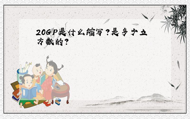 20GP是什么缩写?是多少立方数的?