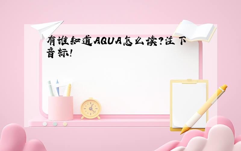 有谁知道AQUA怎么读?注下音标!