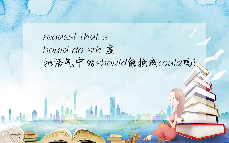 request that should do sth 虚拟语气中的should能换成could吗?