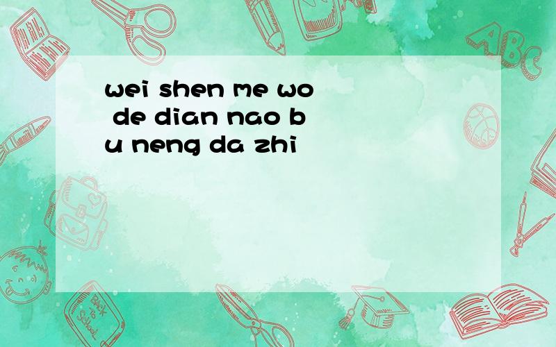 wei shen me wo de dian nao bu neng da zhi