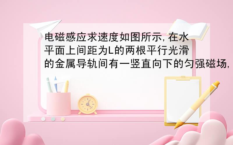 电磁感应求速度如图所示,在水平面上间距为L的两根平行光滑的金属导轨间有一竖直向下的匀强磁场,金属棒ab和cd搁置在导轨上