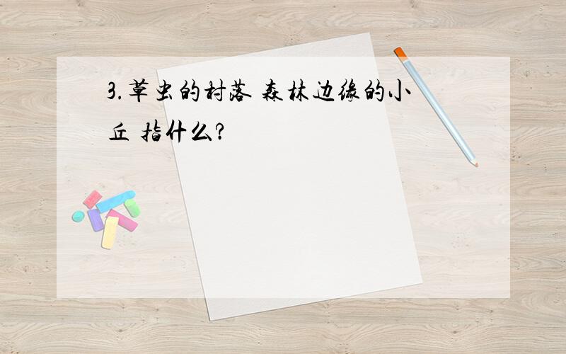 3.草虫的村落 森林边缘的小丘 指什么?