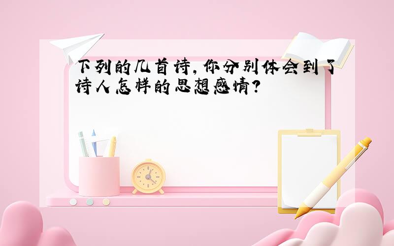 下列的几首诗,你分别体会到了诗人怎样的思想感情?