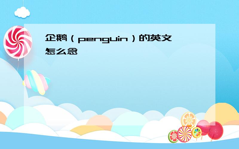 企鹅（penguin）的英文怎么念