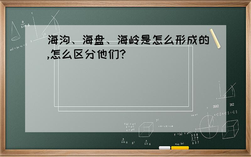 海沟、海盘、海岭是怎么形成的,怎么区分他们?