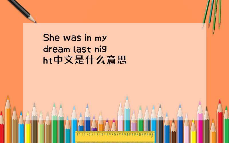 She was in my dream last night中文是什么意思