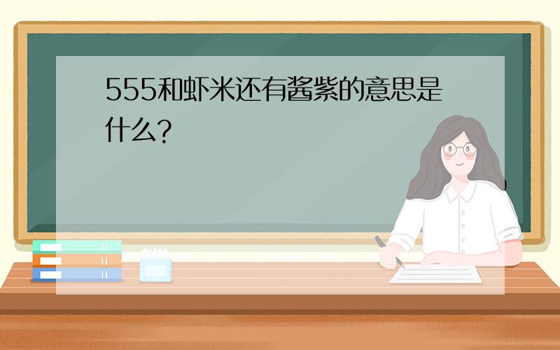 555和虾米还有酱紫的意思是什么?