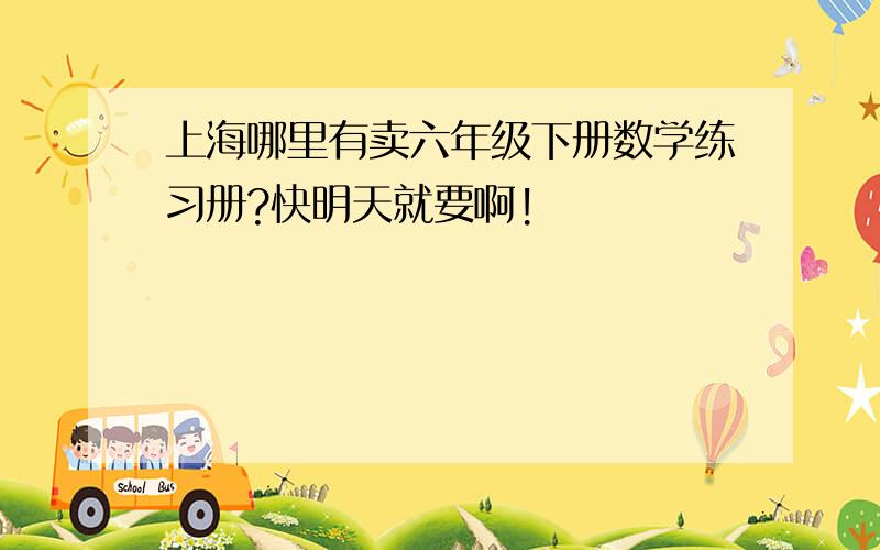 上海哪里有卖六年级下册数学练习册?快明天就要啊!