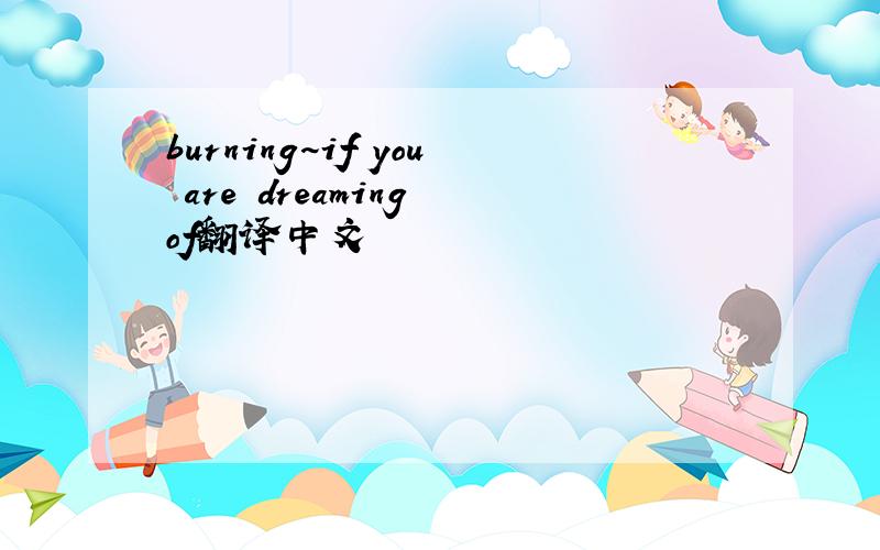 burning~if you are dreaming of翻译中文