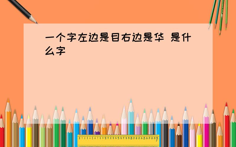 一个字左边是目右边是华 是什么字