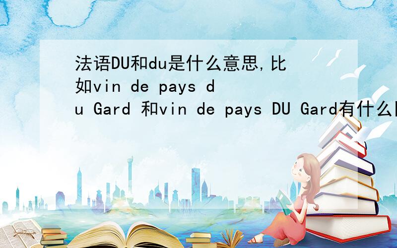 法语DU和du是什么意思,比如vin de pays du Gard 和vin de pays DU Gard有什么区别