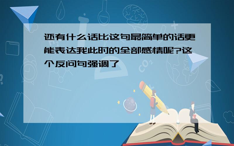 还有什么话比这句最简单的话更能表达我此时的全部感情呢?这个反问句强调了