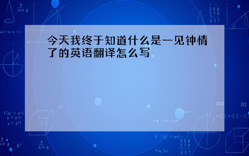 今天我终于知道什么是一见钟情了的英语翻译怎么写