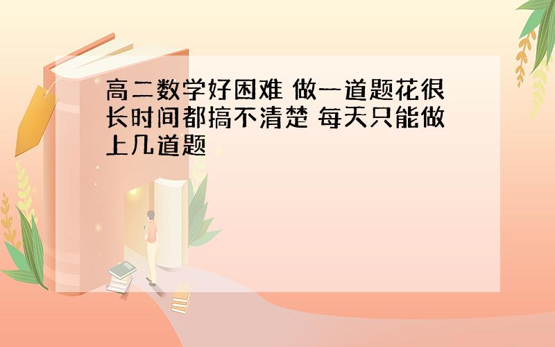 高二数学好困难 做一道题花很长时间都搞不清楚 每天只能做上几道题