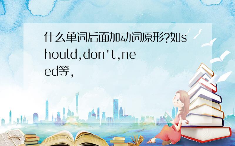 什么单词后面加动词原形?如should,don't,need等,