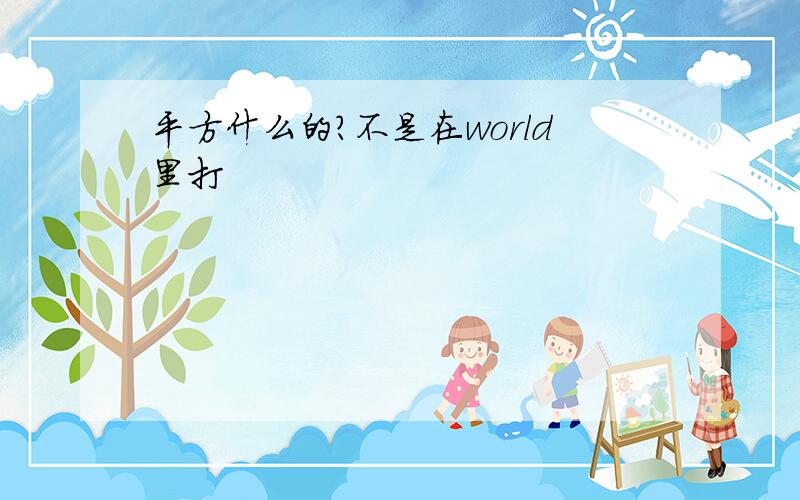 平方什么的?不是在world里打