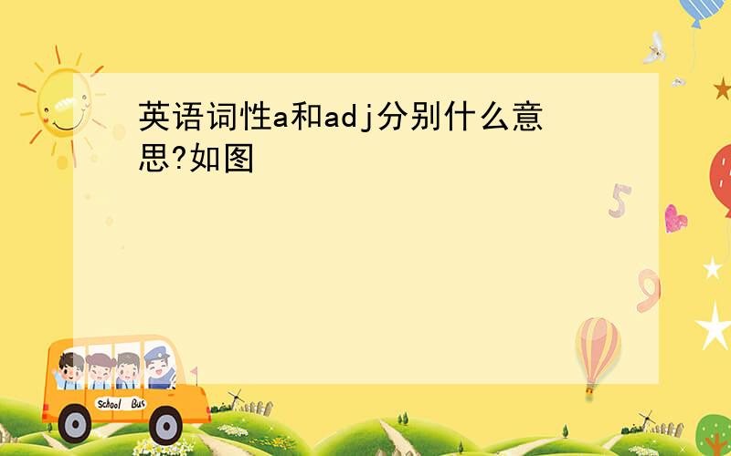 英语词性a和adj分别什么意思?如图