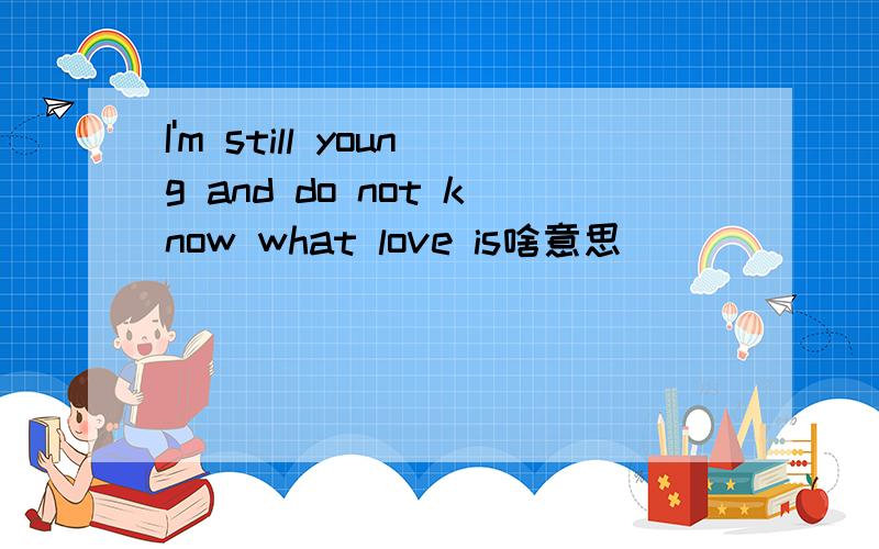 I'm still young and do not know what love is啥意思