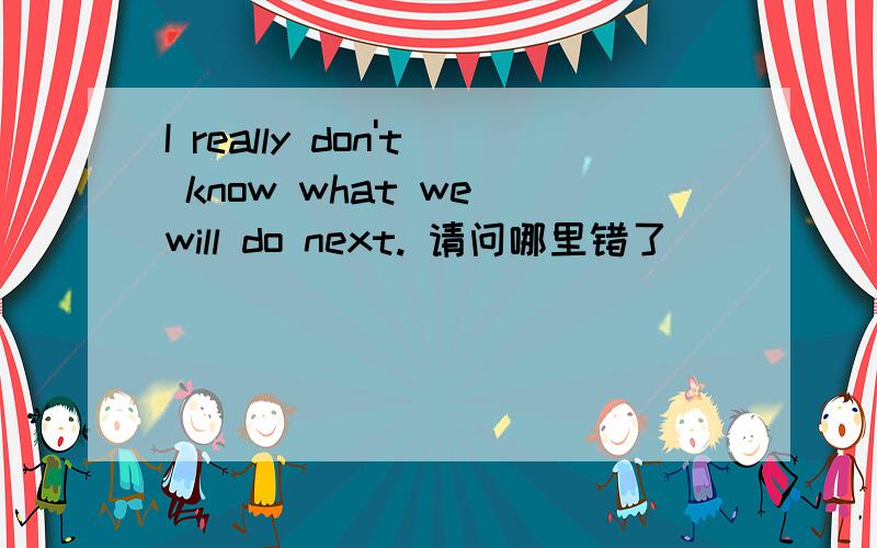 I really don't know what we will do next. 请问哪里错了