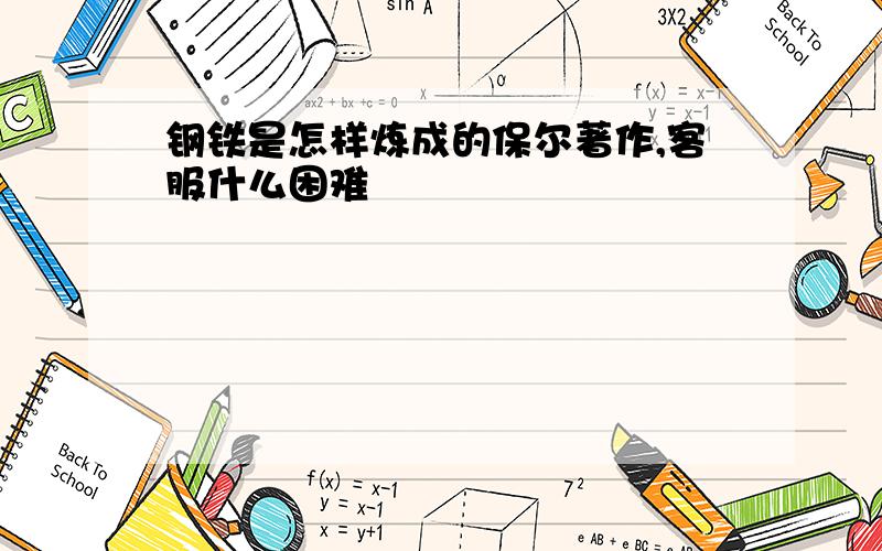 钢铁是怎样炼成的保尔著作,客服什么困难