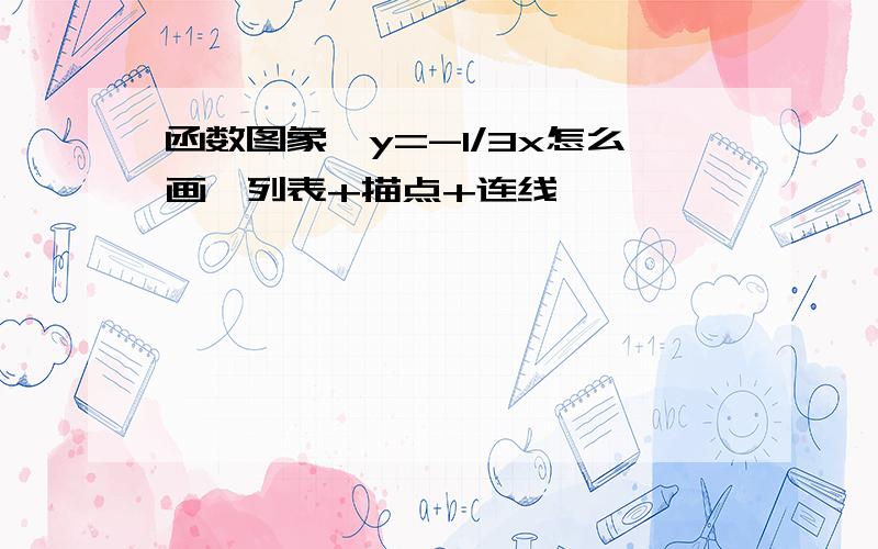 函数图象,y=-1/3x怎么画,列表+描点+连线